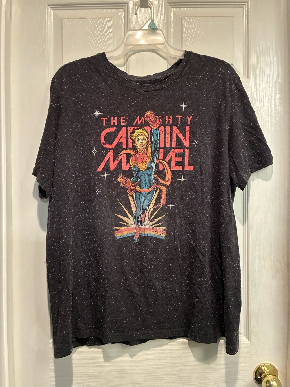 Marvel Captain Marvel Charcoal Gray Graphic Tee - The Mighty Captain Marvel